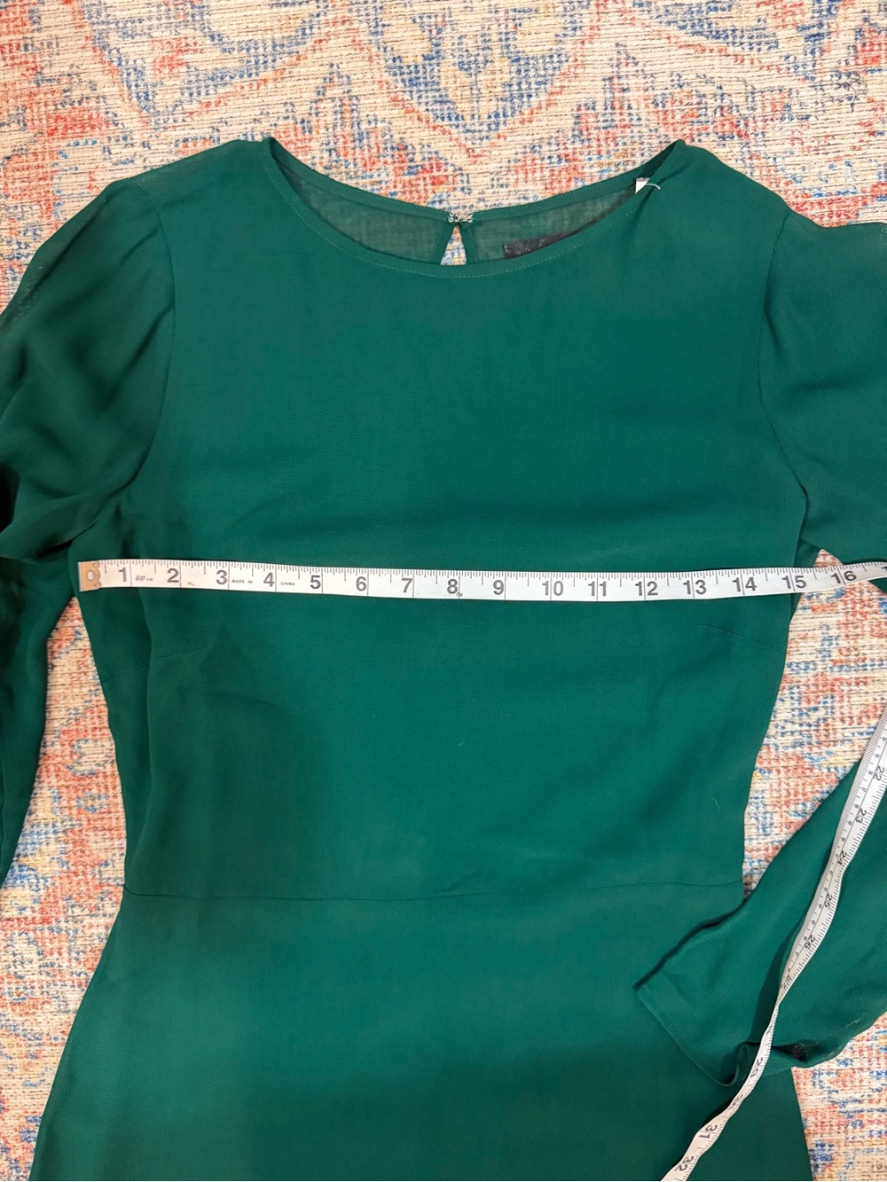REFORMATION Mayra Dress 6 Green Mini Long Sleeve Viscose Cocktail Party Wedding - Picture 9 of 13